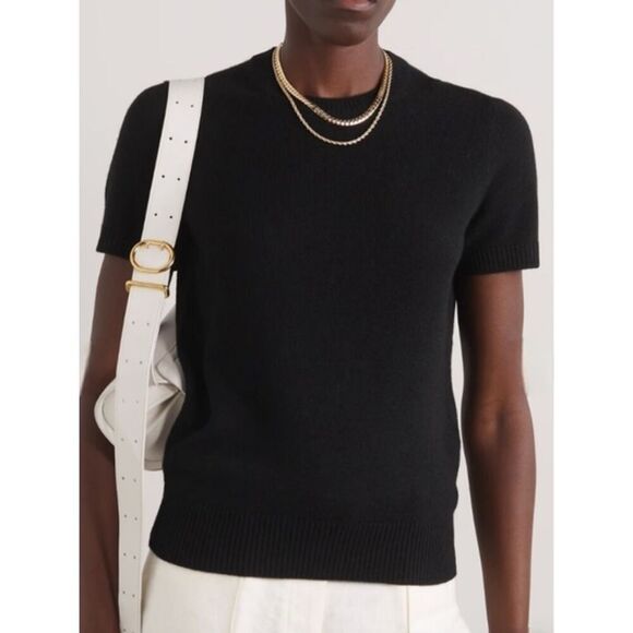 Theory Sweaters - Theory Tolleree OB Cashmere Short Sleeve Top
G7
